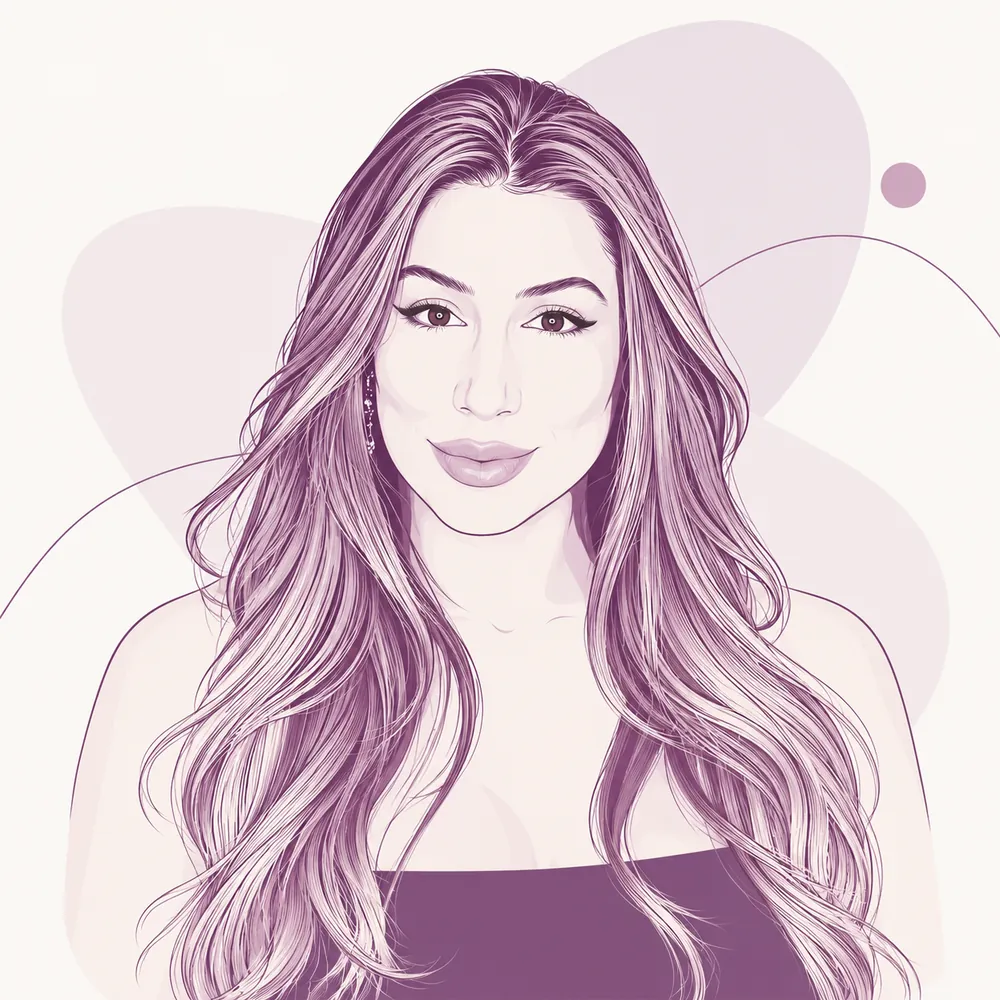 Ilustração de uma mulher, rosto da Fleg